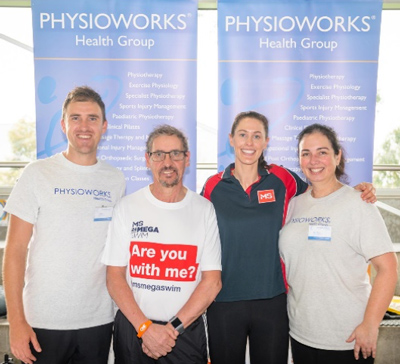 Physioworks Health Group supporting the MS 24 Hour Mega Swim