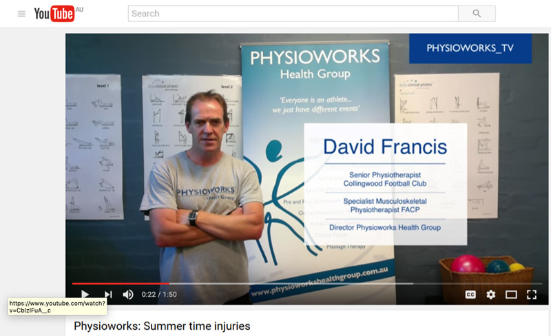 Physioworks David Francis: “Beware Summertime injuries”