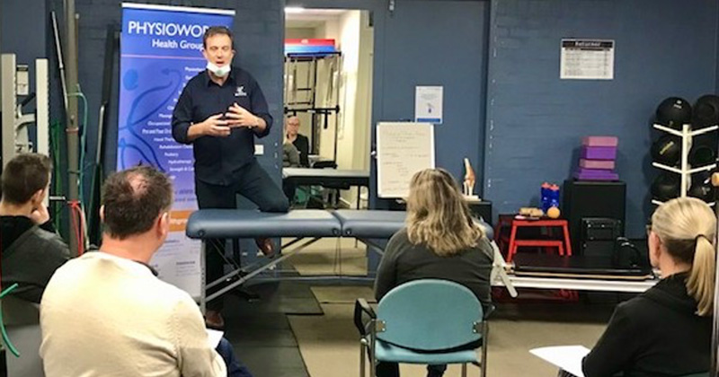 Physioworks Health Group educating junior footy trainers