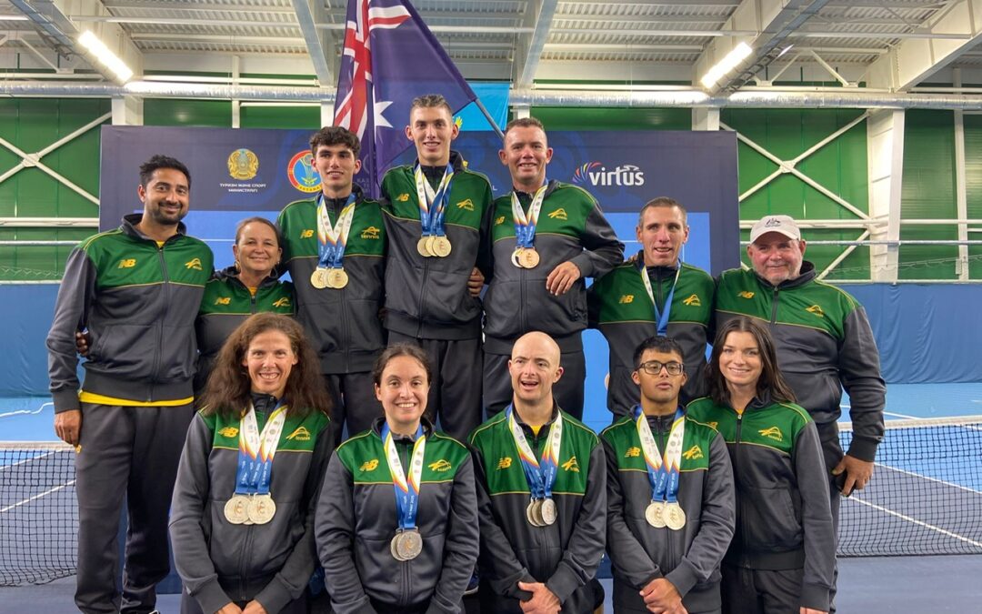 Physioworks Amy Shipperd supporting elite players at World Tennis Champs.